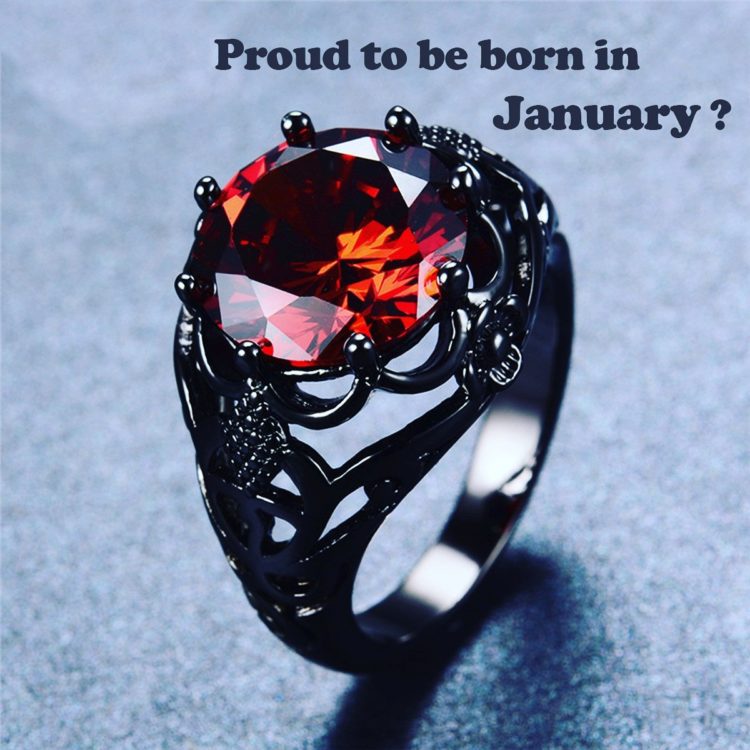January Birthstone Garnet Ring