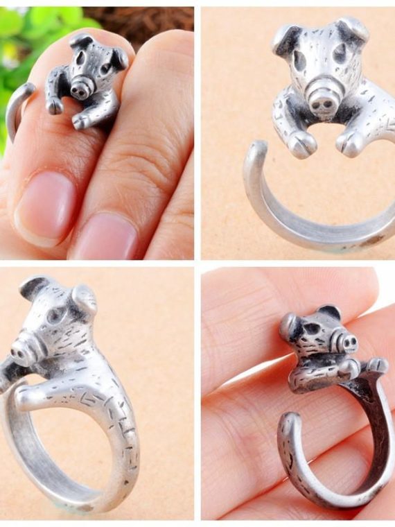 Cute Pig Adjustable Ring