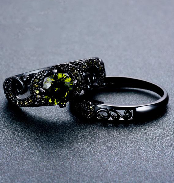 August Black Gold Filled Ring