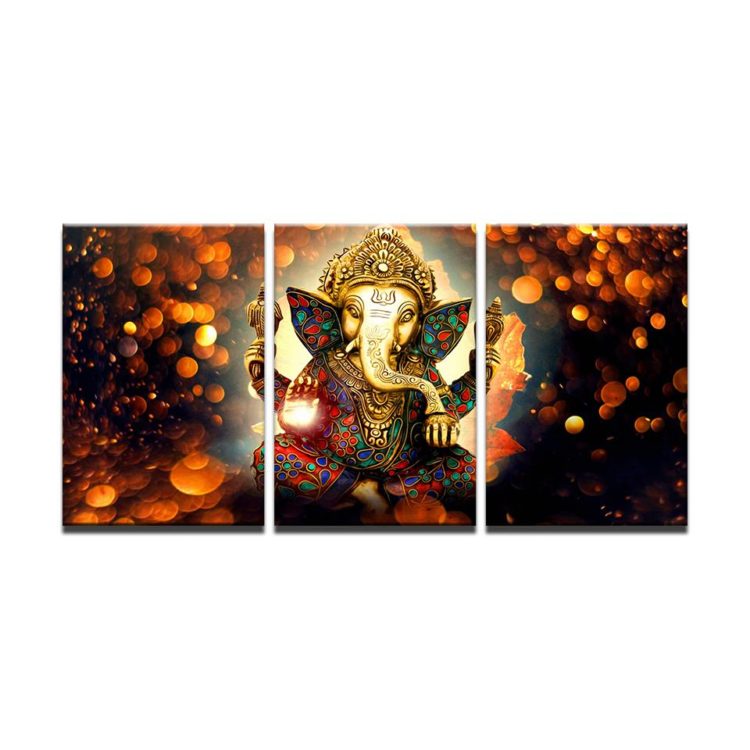 Hindu God Ganesha Modular Canvas Painting