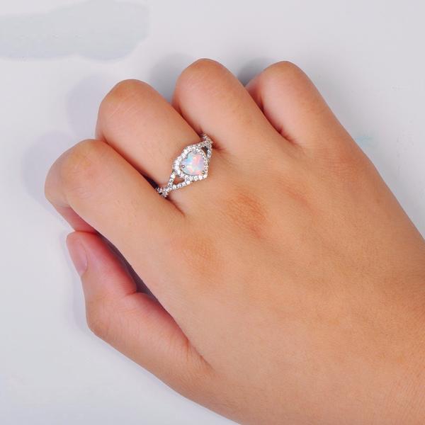 October Opal Birthstone Ring