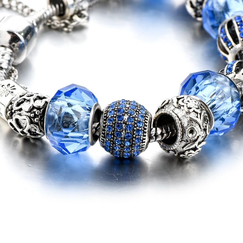 Sapphire Crystal Gemstone Charm Bracelet