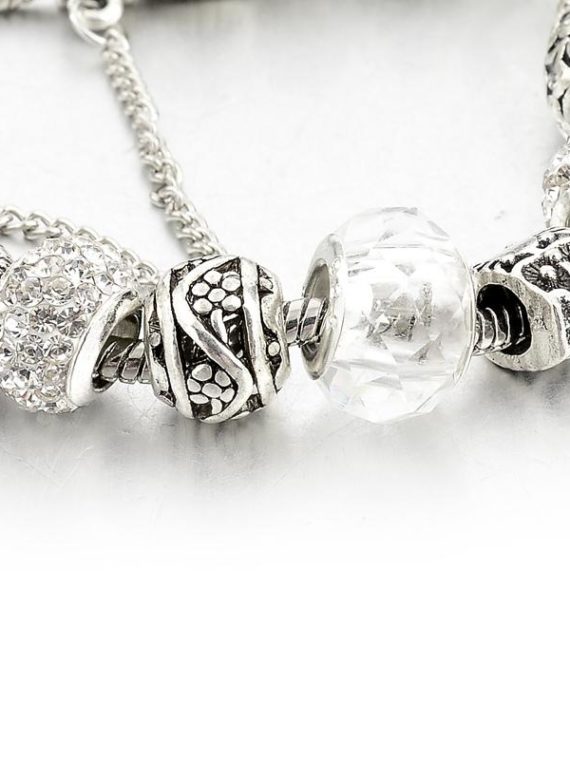 Crystal Gemstone Charm Bracelet.