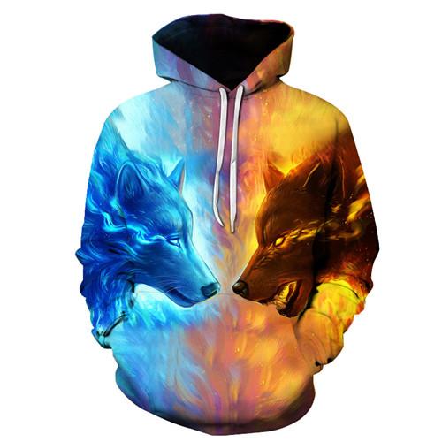 FIRE ICE WOLVES UNISEX HOODIE