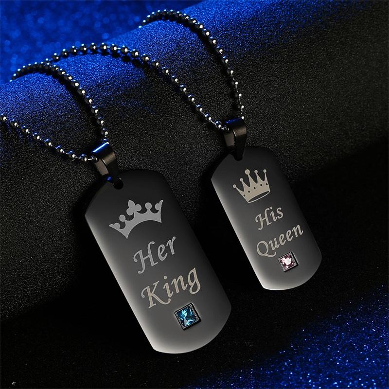 Couple Necklaces Her King & His Queen