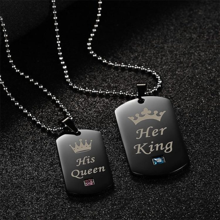 Couple Necklaces Her King & His Queen