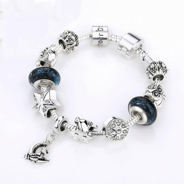 Moon Crystal Gemstone Charm Bracelet