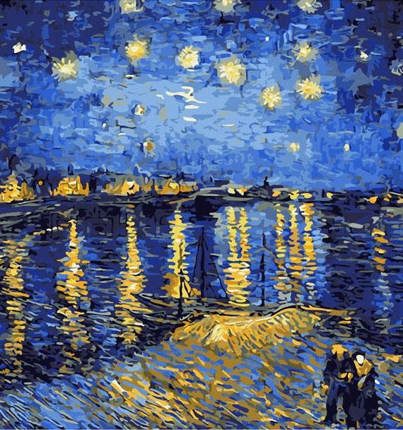 Van Gogh Starry Night Over the Rhone – DIY Paint by Numbers