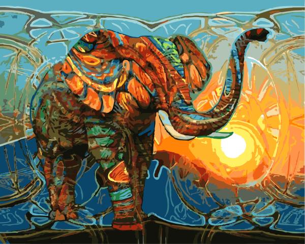Colorfull Elephant - DIY Paint by Numbers