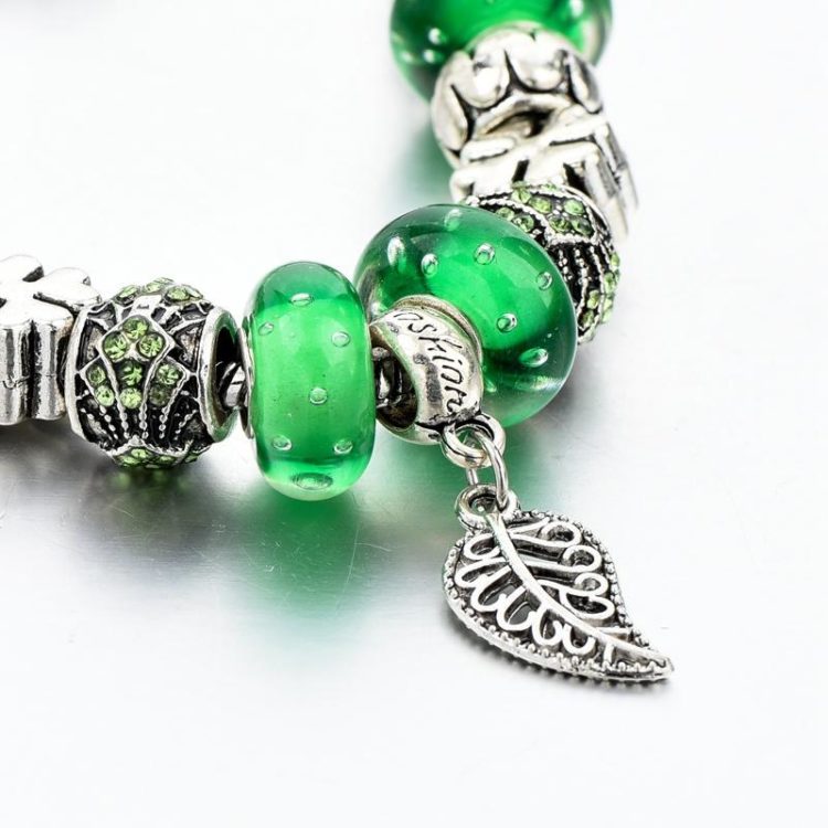 Emerald Gemstone Charm Bracelet