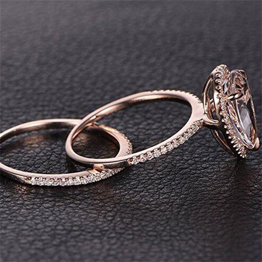 Pear Shaped Halo Rose Gold Ring