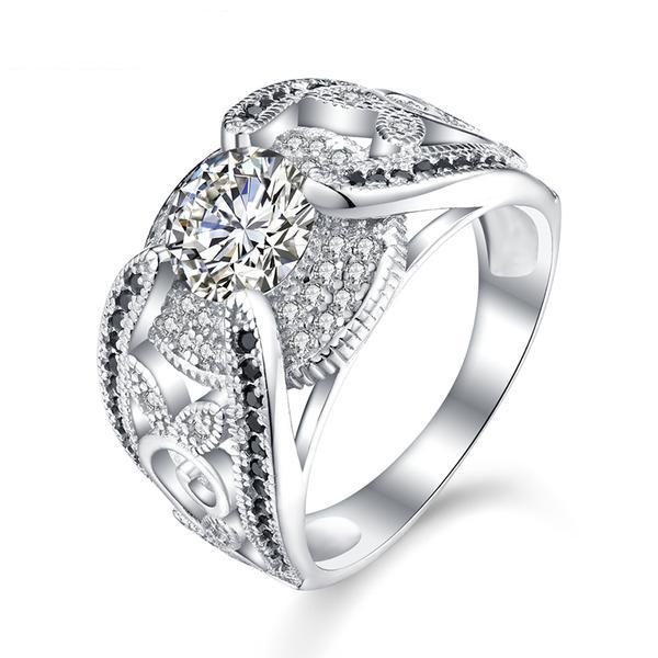 Princess Zircon Silver Ring