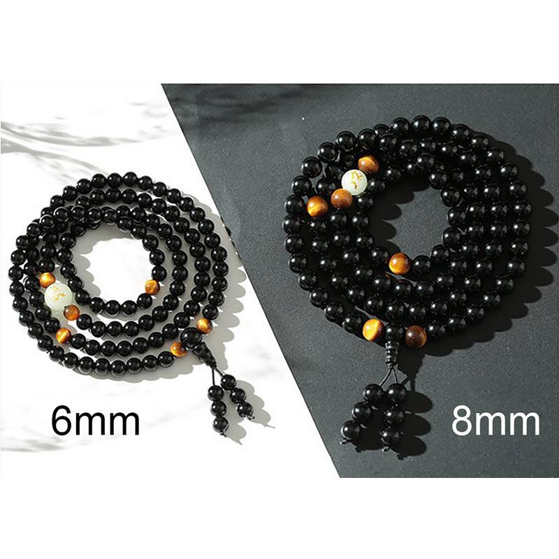 Black Onyx Mala Beads Luminous Dragon Bracelet