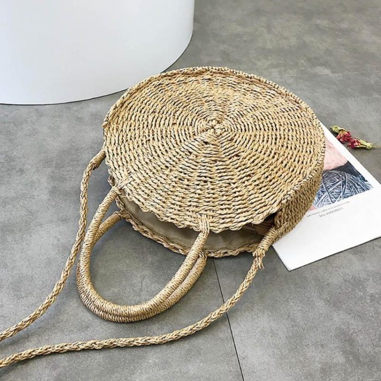 Women Chic Handmade Rattan Woven Handbag