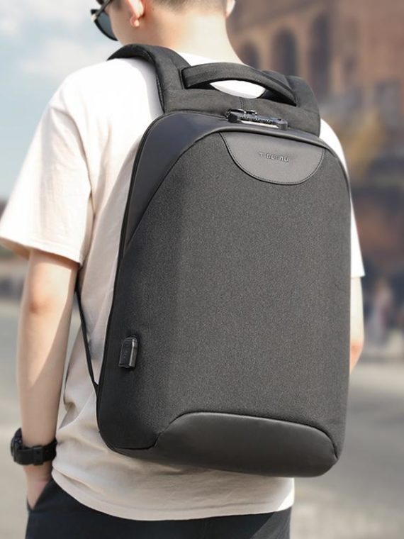 LEATHER ANTI-THEFT LUGGAGE BACKPACK