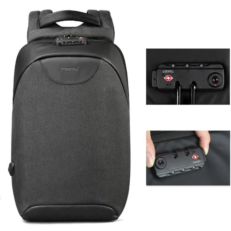 LEATHER ANTI-THEFT LUGGAGE BACKPACK