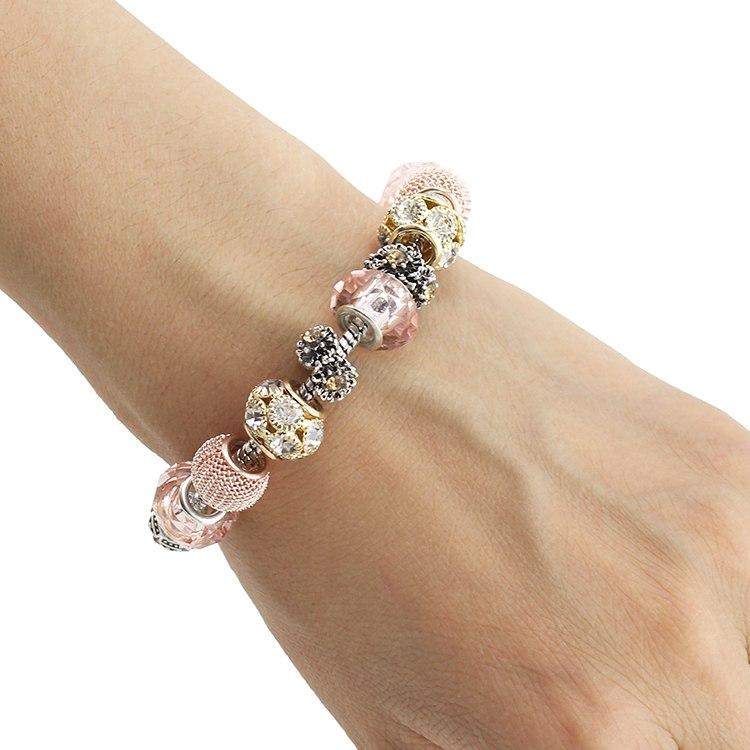 Topaz Crystal Gemstone Charm Bracelet