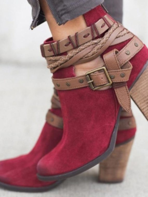 Eve® BUCKLE STRAP HEELS ANKLE BOOTS