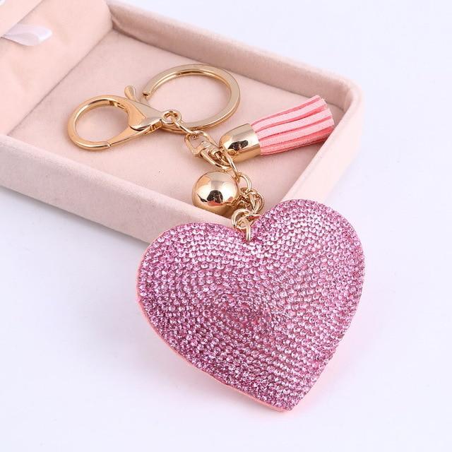 Cherry® leather heart keychain
