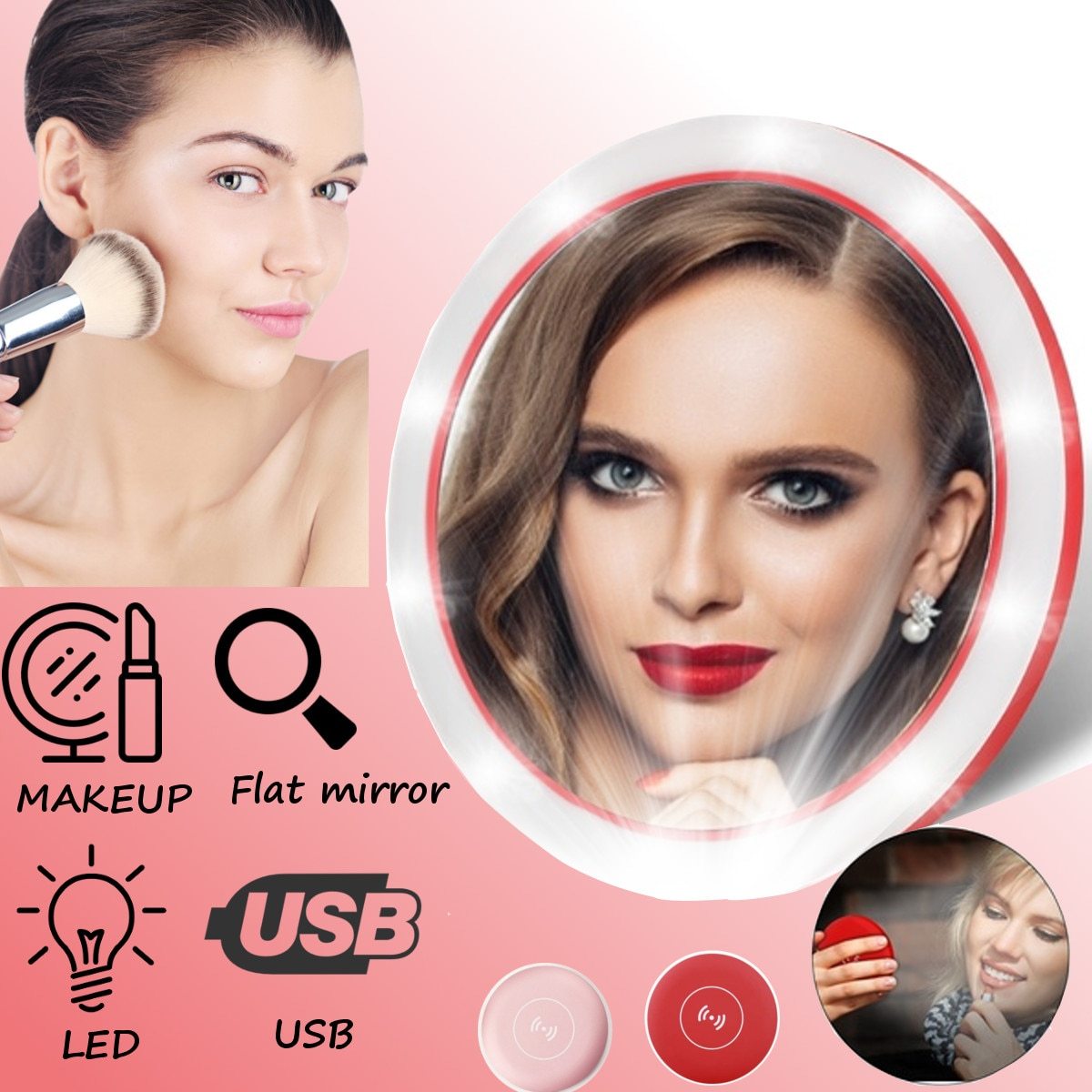 WIRELESS CHARGING LED MAKEUP MIRROR